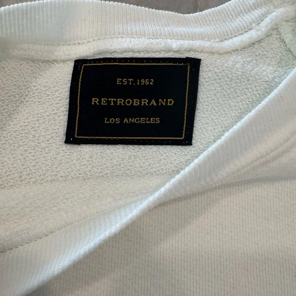 Free People Retro Brand Oregon sweatshirt Cream and Green medium Sweatshirt NEW - Picture 7 of 10